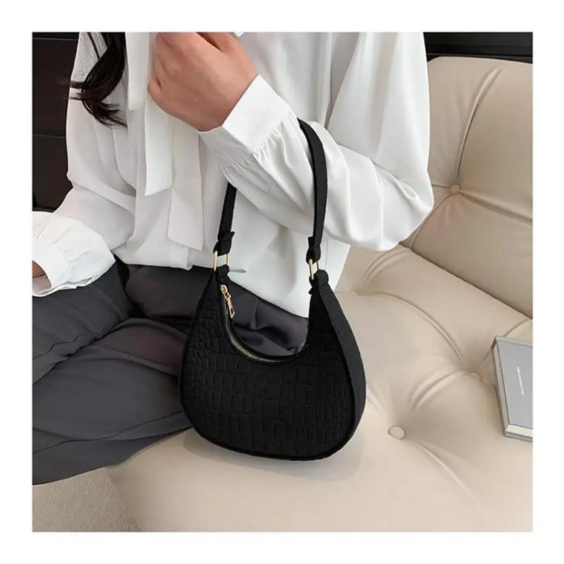 Women's Bag Felt Handbag Fashion Underarm Bag Designer New Fashion Shoulder Bags Crescent Saddle Bag for Ladies Armpit Bag