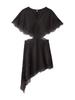 Autumn/Winter Lace Trim Cut-Out Waist Patchwork Dress for Women