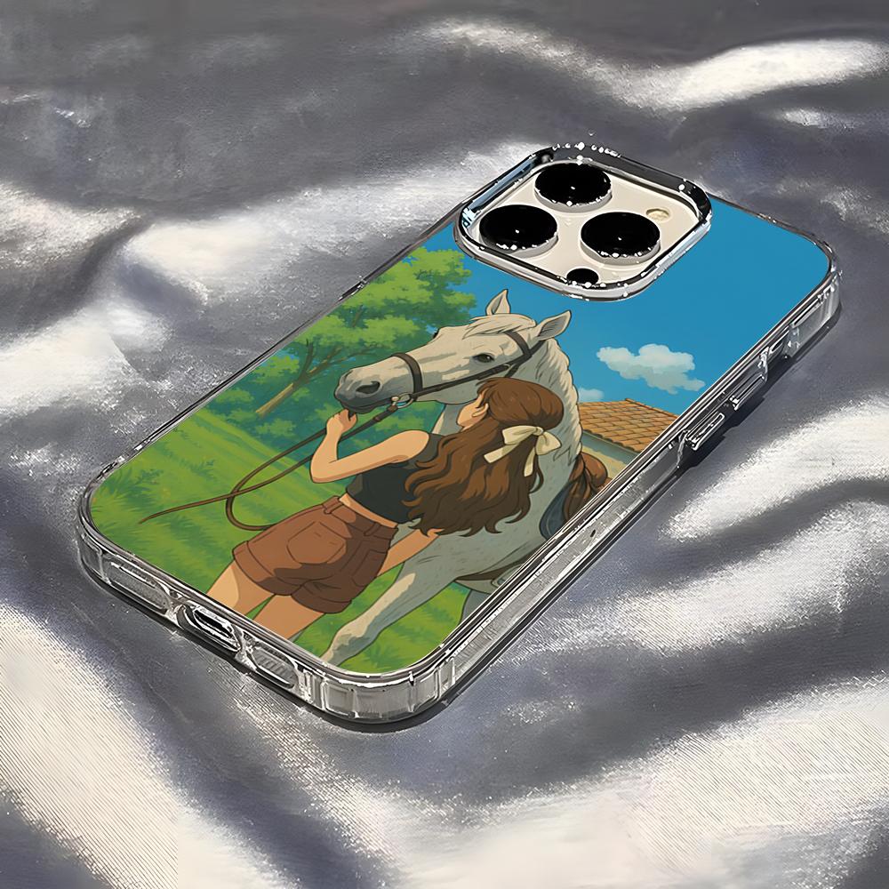 Cool Girl Riding A Horse Phone Case For IPhone 17 Pro Max 16 15 14 Pro Max IPhone 13 Pro Max 11 Plus Transparent Cover