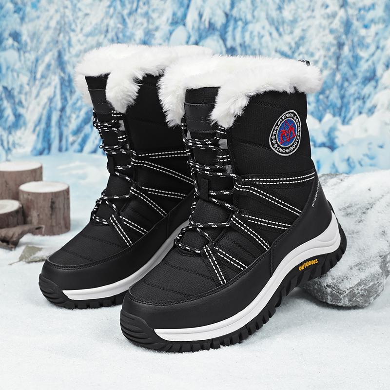 TUINANLE Men's Snow Boots with Lining and Thickening for Warmth, Cold-Resistant Outdoors, Non-Slip Thick Sole Women Ankle Boots