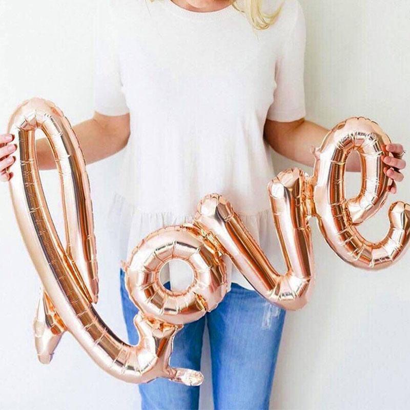 LOVE Letter Foil Balloon Lipstick Red Lip Foil Balloon Anniversary Wedding Valentine's Day Birthday Party Decoration Bridal Ball