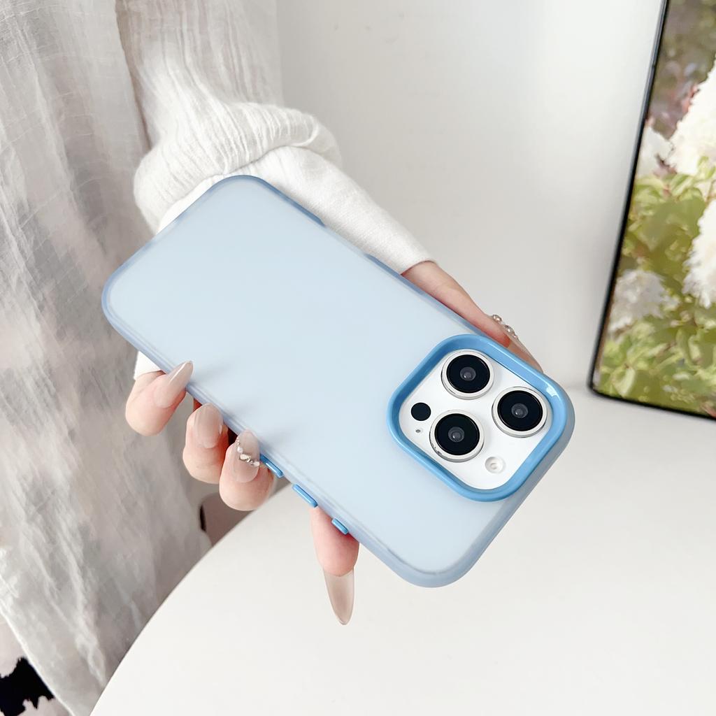 High Candy Matte TPU+PC+PET Phone Case for iPhone 16/15/14/13/12/11 Pro Max Plus Simple Style Youth Shockproof Protection Cover