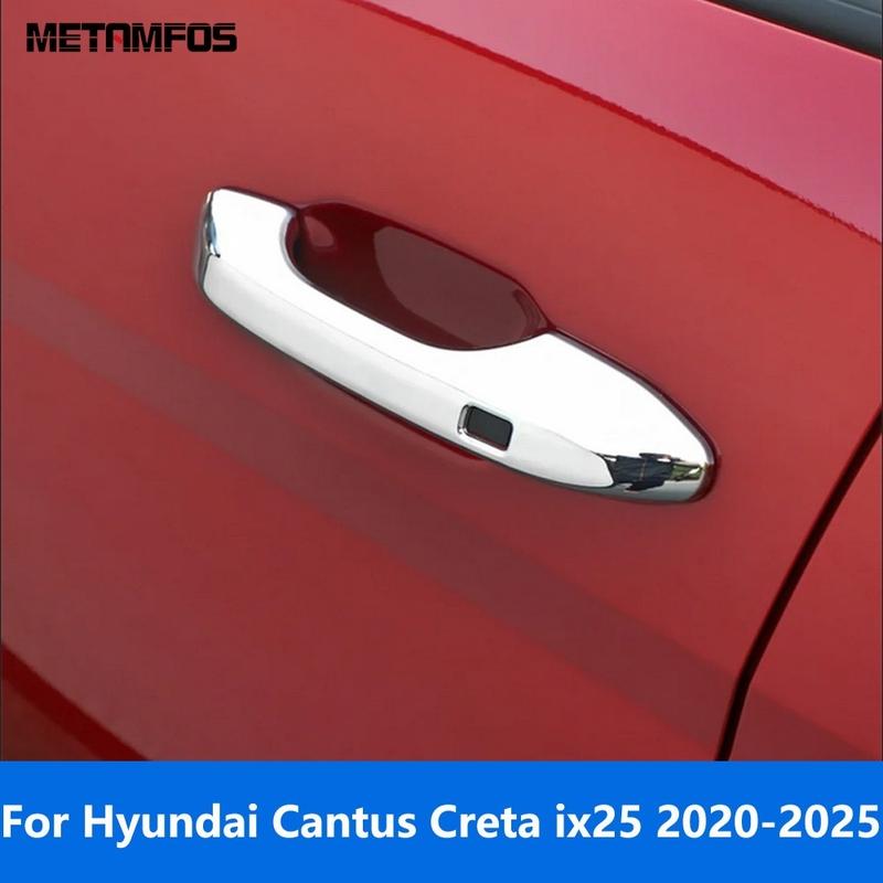 For Hyundai Cantus Creta ix25 -2024 2025 Carbon Fiber Side Door Handle Cover Trim Protector Exterior Accessories Car Styling