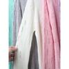 Off-Neck Hot Drilling Ice Silk Long Sleeve Knitwear Summer Coat Loose Version Cut Out Sun Protective Blouse