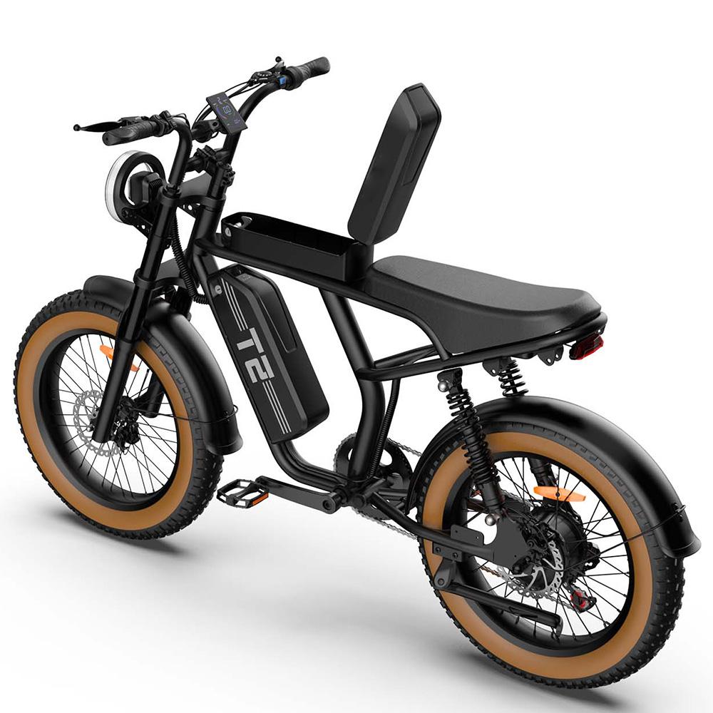 Urlife T2 Electric Bicycle 20" Fat Tire 500W Motor All Terrain Adult Electric Bike 7 Speed Dual Disc Brakes Max Load 120Kg