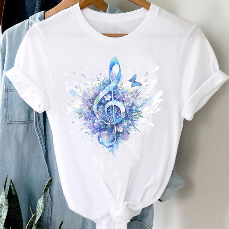 (Asian Size) sweet love trend T Shirt Clothing Lady o-neck Short Sleeve T-shirts Printed Female Top Casual Fashion Women Graphic Tee