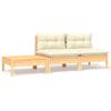 VidaXL Solid Pine Wood 3 Pcs Garden Lounge Set with Cushions Patio Furniture Outdoor Furniture Garden Furniture 806682