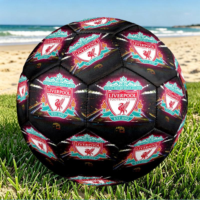 Liverpool F.C Print Size 5 Soccer Ball, PU Wear Resistant Football for Match Training and Daily Practice, Birthday Gift for Soccer Fans