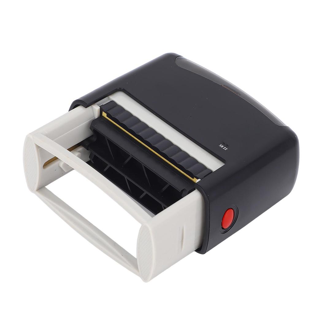 Self Inking Stamper Letter Number Symbol Refillable Automatic Press Stamper for Office School Home 58x22MM Black Shell