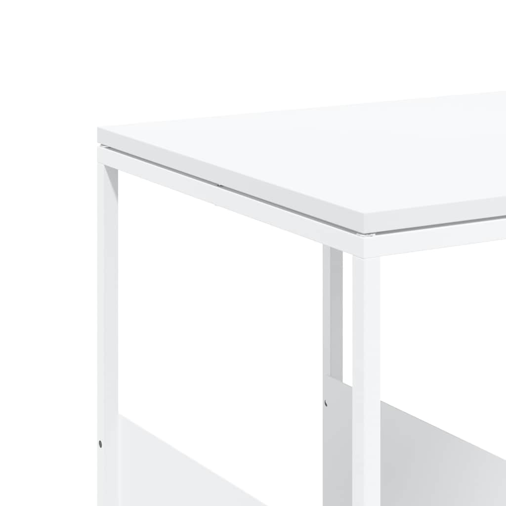 Side Table White 55 x 36 x 59.5 cm Engineered Wood
