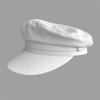 Cappello da Marinaio Bianco in Cotone Traspirante Classico a Testa Piatta Cappello Blu Scuro con Visiera Corta Casual Britannico Cappello Newsboy per Uomo Donna