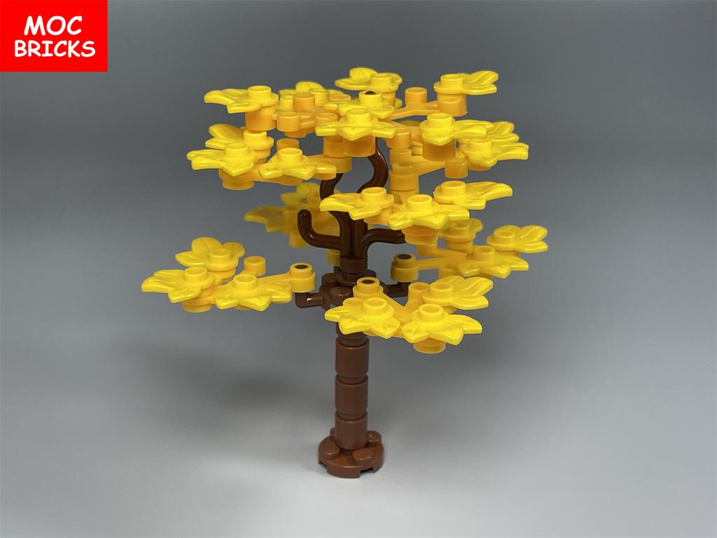 MOC Cegiełki Liść Klonowy Roślina Jezioro Las Drzewo Rzeki Naturalny Krajobraz Cztery Pory Roku Miasto Dom Dekoracje Klocki Zabawka