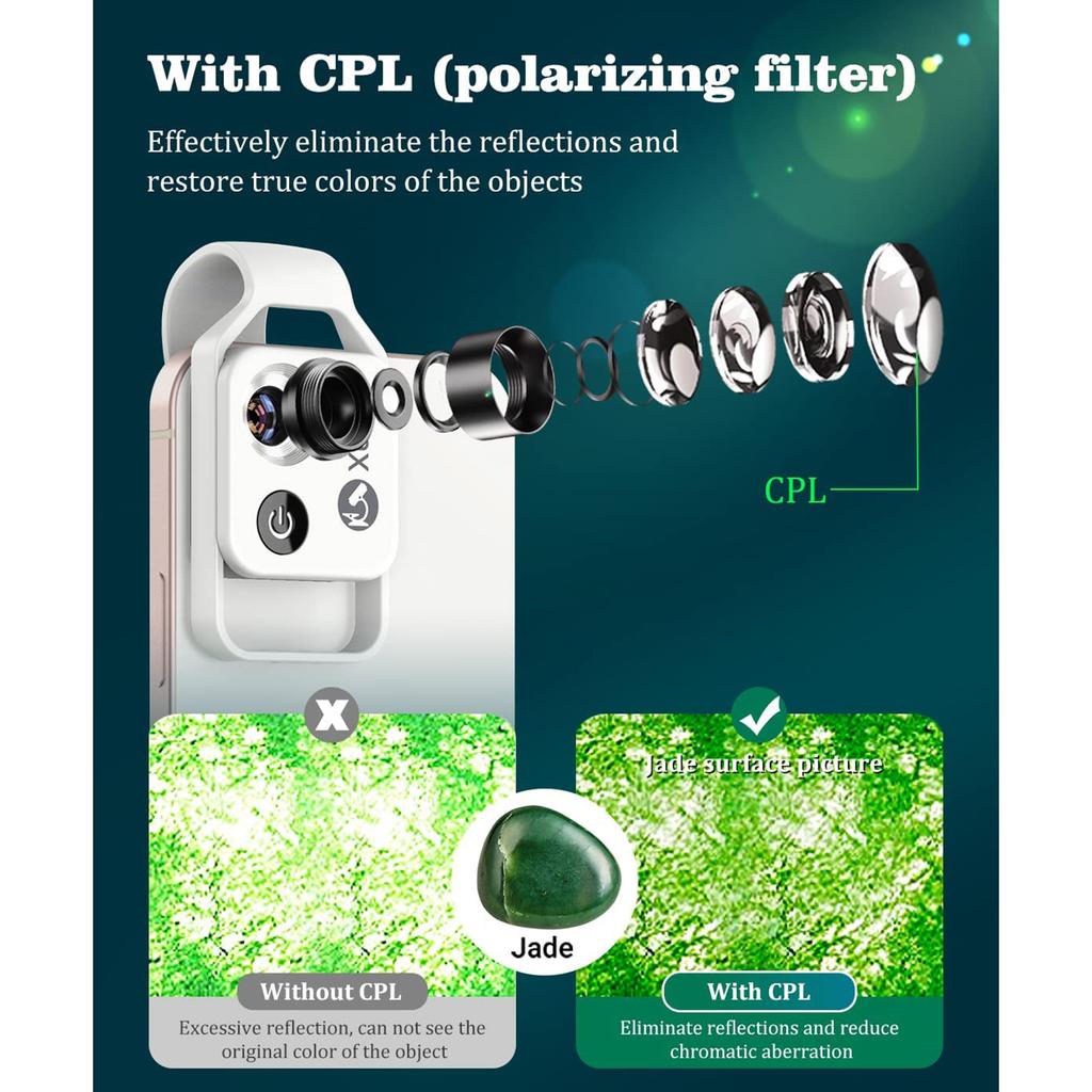 200X Lente de Telefone com Lente CPL Clipe para Telefone para Andriod