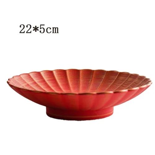

Solid Color Pattern Ceramic Plate Living Room Decoration Fruit Dinner Steak Dessert Home Kitchen Tableware