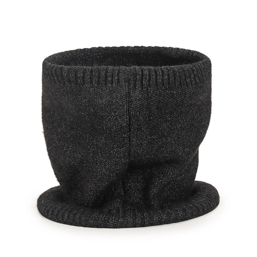 New Thickened Warm Scarves Plush Solid Color Neck Gaiter Face Cover Knitted