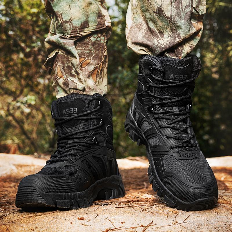 Fashion High Top Outdoor Mens Sneakers Classic Lace-Up Motorcycle Boots 2025 New Fashion Walking Shoes Men High Quality Male Ankle Boots