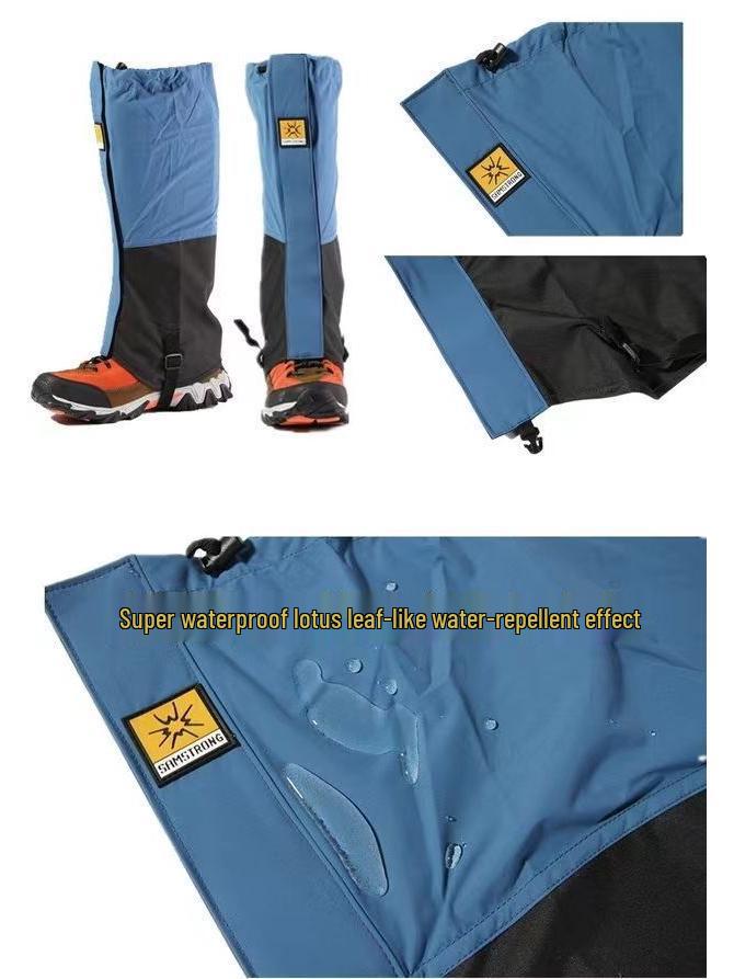 גייטרים שלג עמידים למים לשימוש יוניסקס לטיולים, טיפוס הרים וסקי - כיסויי נעליים אטומים לחול לשימוש חיצוני