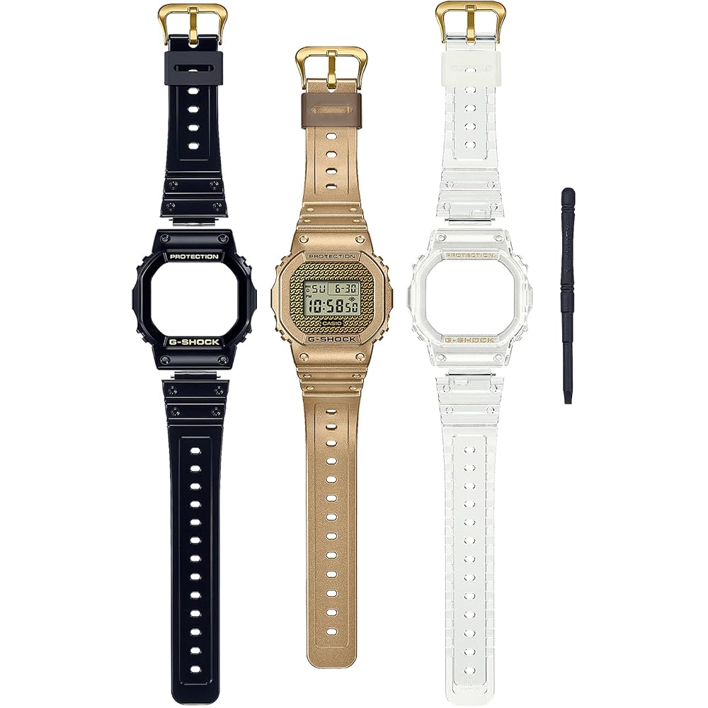 [Casio] G-Shock Watch [Domestic Genuine Product] Box Set with Replacement Parts DWE-5600HG-1JR Men s Black Gold Clear