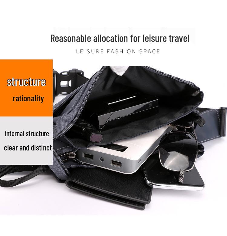 New Men's Trendy Multi-Functional Sports Waist and Chest Crossbody Bag