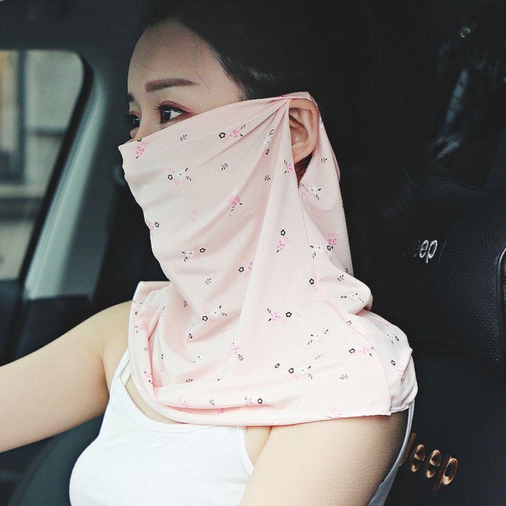 With Neck Flap Sunscreen Face Mask Veil Anti-UV Driving Face Shield Veil  Outdoor