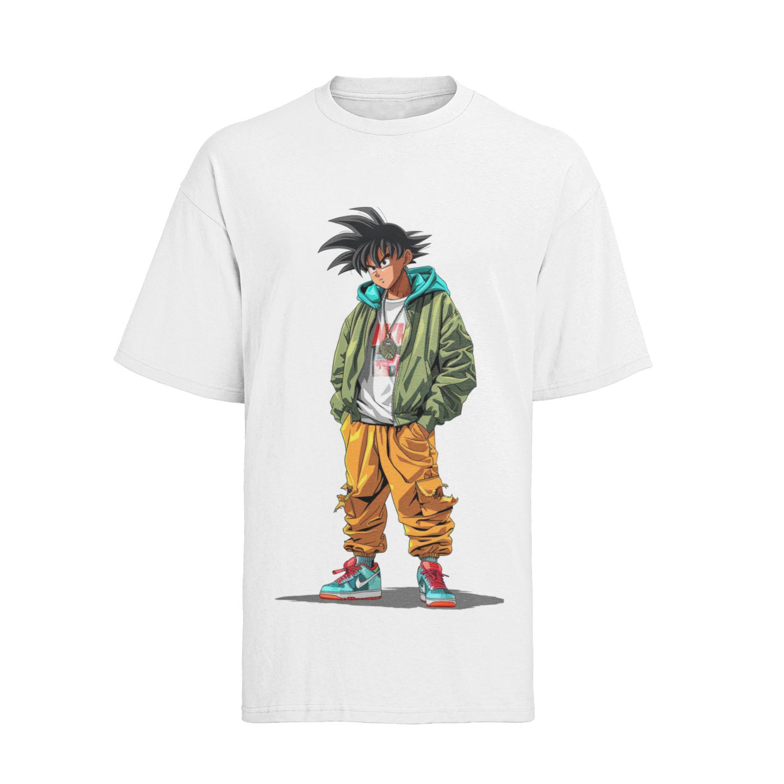 

Подросток Гоку Ребенок Уличный стиль Dragon Ball Веджета Мужская органическая рубашка Хлопок S-XXXL 2XL
