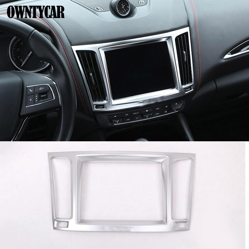 ABS Silver For Maserati Levante 2016-2025 Interior Accessories Car Interior Stickers Gear Shift Panel Cover Trim Stickers