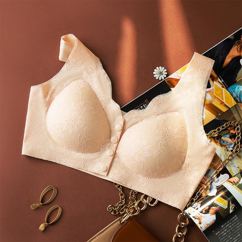 

Женский бюстгальтер с застежкой спереди, с фиксированными чашками, больших размеров, пуш-ап, жилетного типа, бесшовный, для женщин среднего и пожилого возраста 4XL абрикосовый