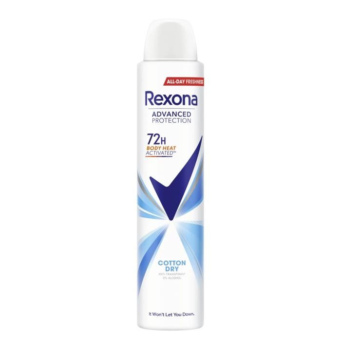 Déodorant - REXONA - Cotton Dry - 200ml - Femme - Sans alcool