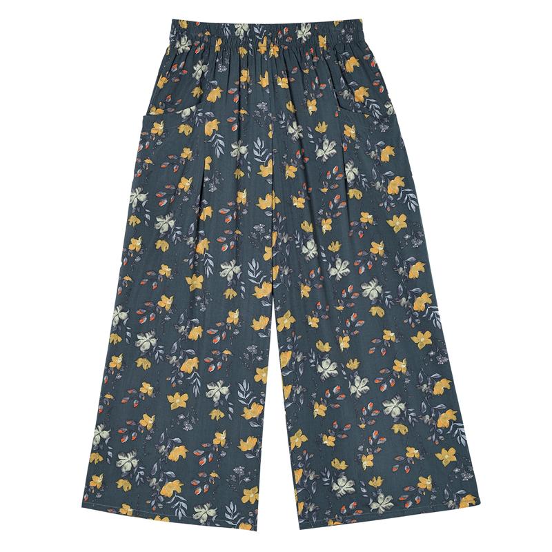 Summer Wide Leg Pants Woman Clothes Elastic Waist Elegant Casual Summer Pants