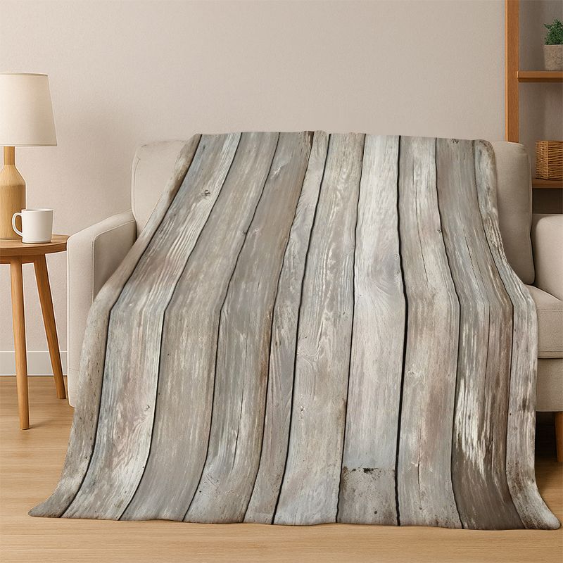 Retro Wood Grain Growth Ring Flannel Blanket Soft Warm Throw Blanket for Bedroom Living Room Bed Travel Camping Picnic Gift Kid