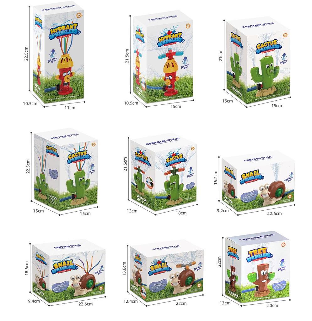 Cartoon Fire Hydrant Lawn Rotating Sprinkler - Automatic Watering & Play Toy