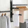 Jingdong Jingzao Anti-Gravity Series Space Aluminum Rotating Towel Rack with 4 Bars, No Drilling Required, for Bathroom And Washroom Storage