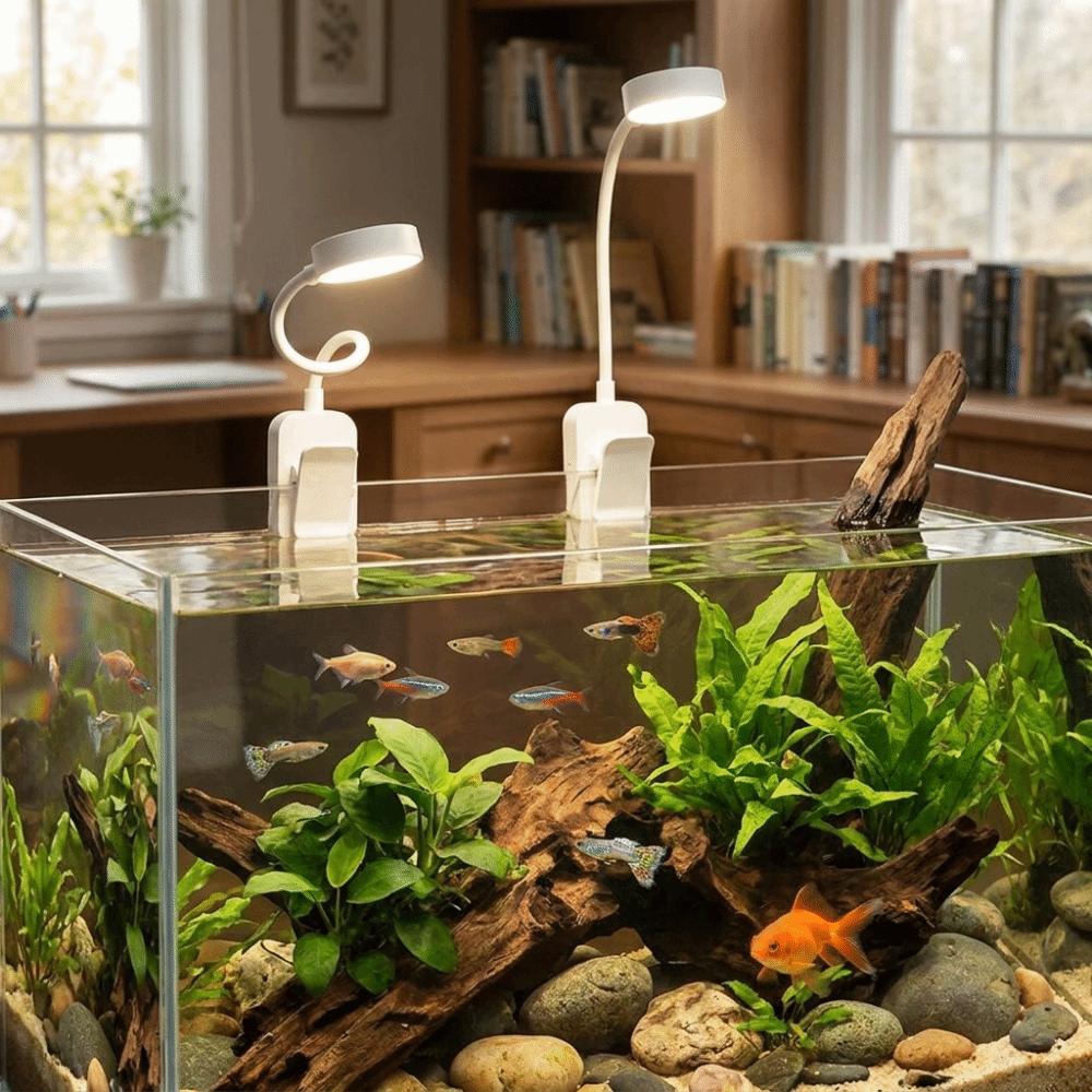 Flexible Stem Fish Tank Clip Lamp 360° Rotatable LED Fish Tank Light  Fish Tank Landscaping