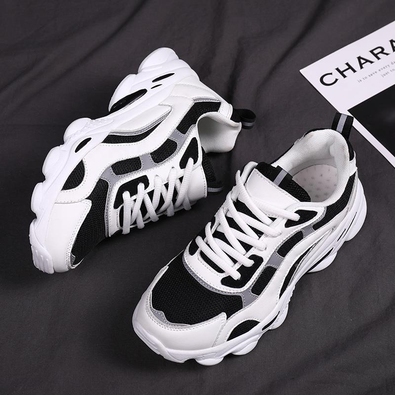 Platform Shoes Dad Shoes Mesh Breathable Running Shoes Soft Sole Lightweight Inner Height Increase Casual Travel Shoes Autumn