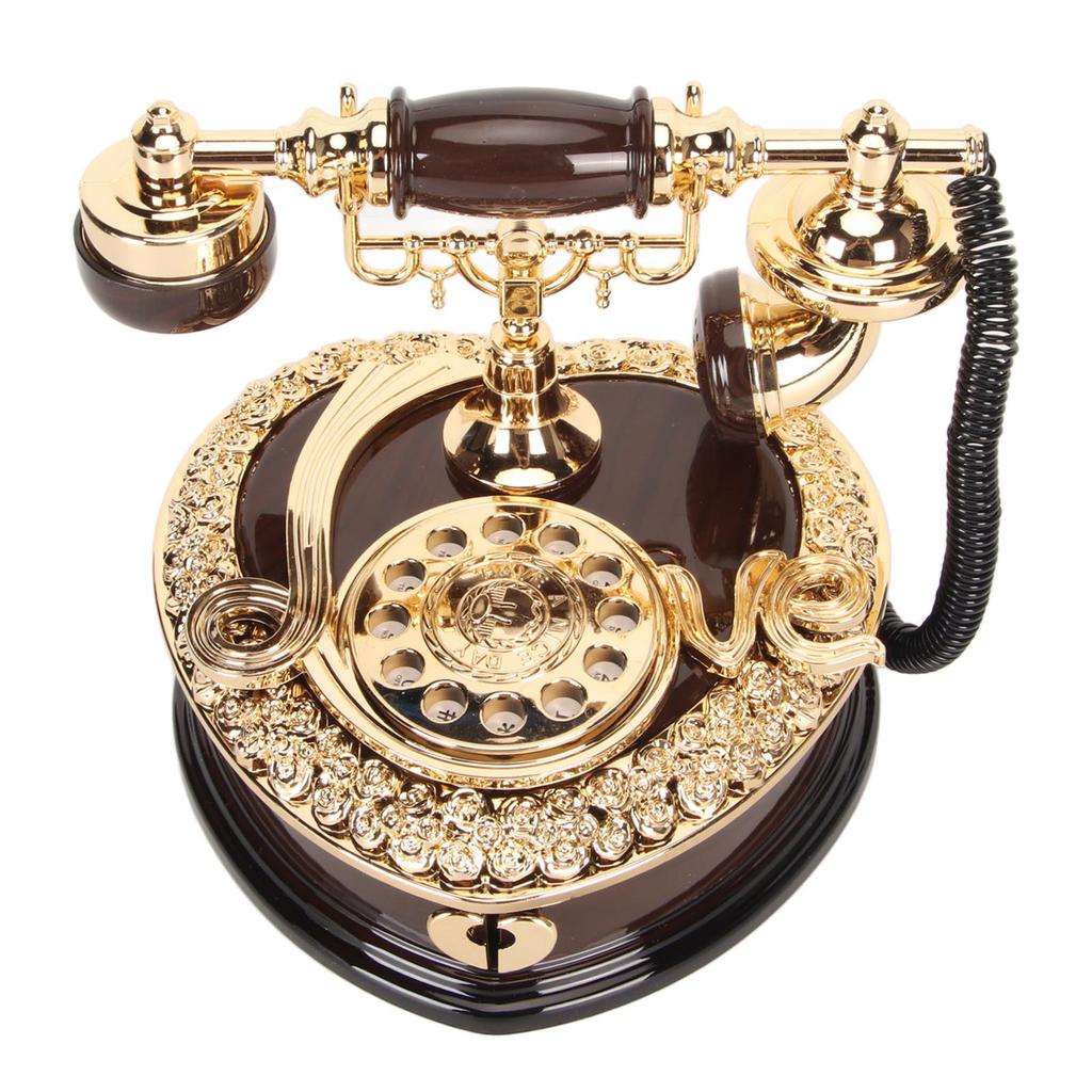 Vintage Music Box Light Luxury Innovative Elegant Heart Shaped Mechanical Old Telephone Music Box