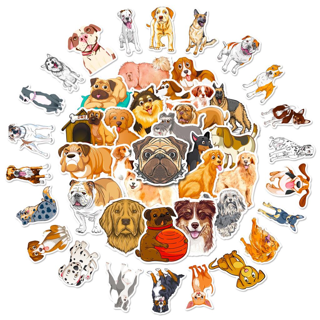 100 New Cute Puppy Realistic Stickers Teddy VIP Corgi Border Shepherd Golden Retriever No Repeating Stickers