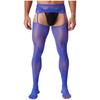 Mens Crotchless Pantyhose Floral Lace Design Open Leggings One Piece Garter Stockings Club Wear