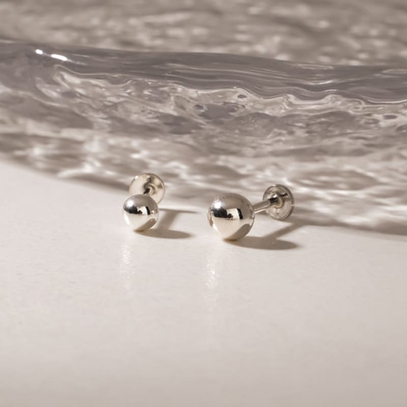 JEWNEL (1+1)Silver 925 Silver Ball Labret Piercing (2 Sizes)