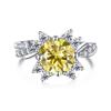 8mm S925 Sterling Silver Round Moissanite Micro Pave Flower Design Ring Ice Flower Sweet Daily Party Wear D VVS1 Exquisite Jewelry