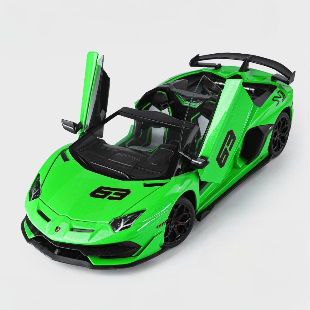 

1:18 Lamborghini Aventador SVJ63 Removable Convertible Version Supercar Alloy Metal Diecast Model Car Decoration Ornament Hobby grass зелений колір
