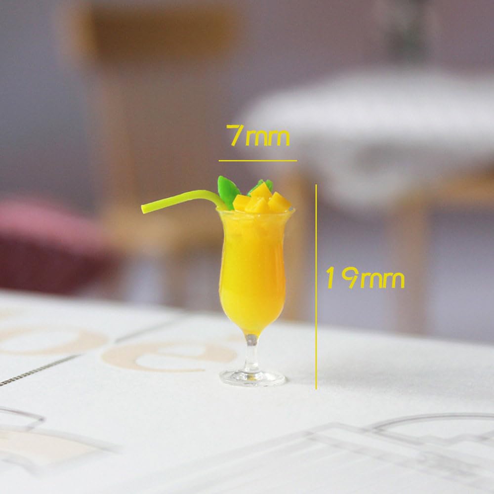 moin moin Miniature Scale Orange Juice Cup Set of 2 Doll Furniture Accessories Tableware Water Jar Summer Glass Ice Glass Realistic 2406mini46 1/6 /