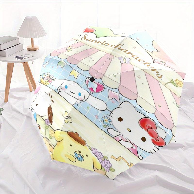 Pom Pom Purin and Friends Cartoon Cartoon Umbrella, Portable 3-Fold Compact Umbrella, Suitable for Camping, Hiking and Travel, Ideal Easter Birthday G