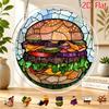 2D Flat Acrylic Puzzle Sun Catcher 83pcs, Hamburger Food Theme Sun Catcher Puzzle, Home Garden Decoration, Suitable for Christmas, Thanksgiving, Anniv