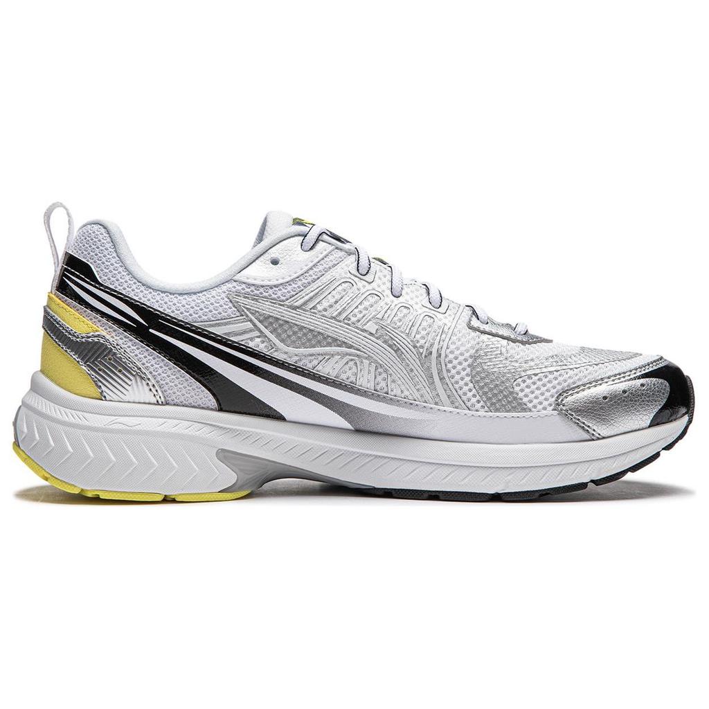 Li Ning Fuyao 1.0 V3 Fabric Cushioning, Wear Resistant Low top Casual Running Shoes Men's White Silver ARXU003-4