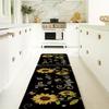 1Pcs Bee Sunflower Pattern Floor Mat Modern Kitchen Polyester Rug Non-Slip Colorful Indoor Carpet, For Home Bathroom Bedroom Living Room Decor