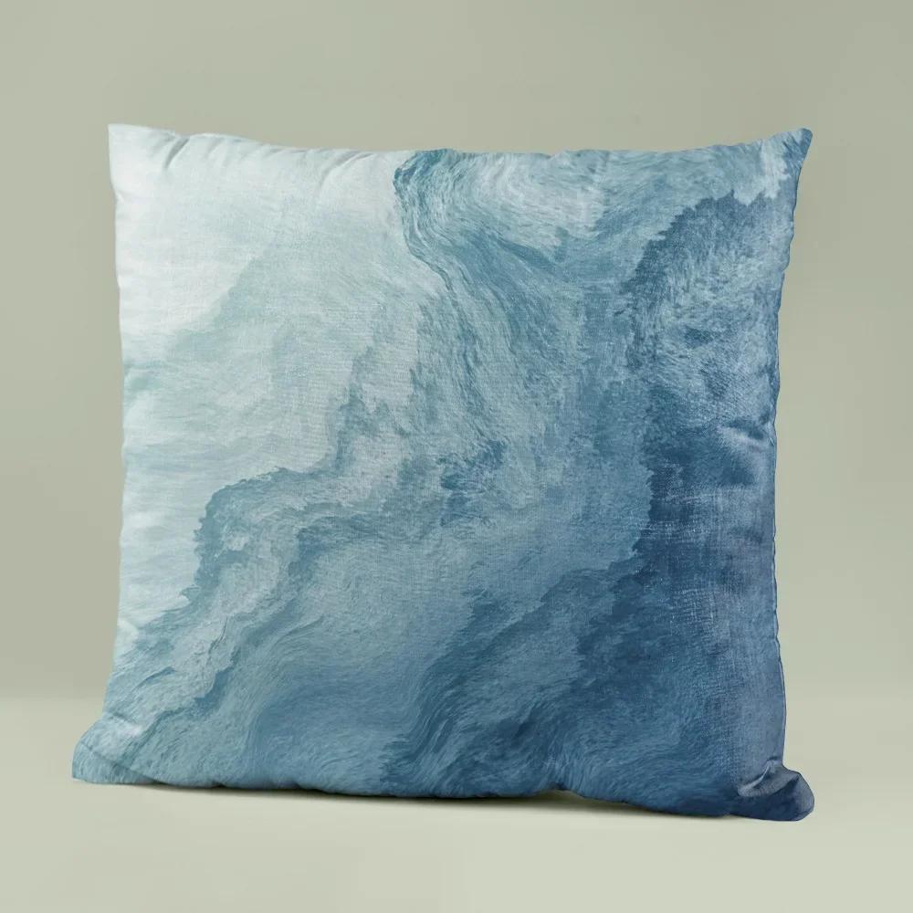 45x45cm Blaues Ozean Seestück Kissenbezug Einfache Strandlandschaft Zuhause Sofa Dekorative Kissenhülle Schlafzimmer Lendenkissen