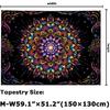 Amtoodopin Blacklight Mandala Tapestry UV Reactive Psychedelic Neon Tapestry Hippie Indian Bohemian Wall Tapestries Aesthetic Floral Tapestries Wall