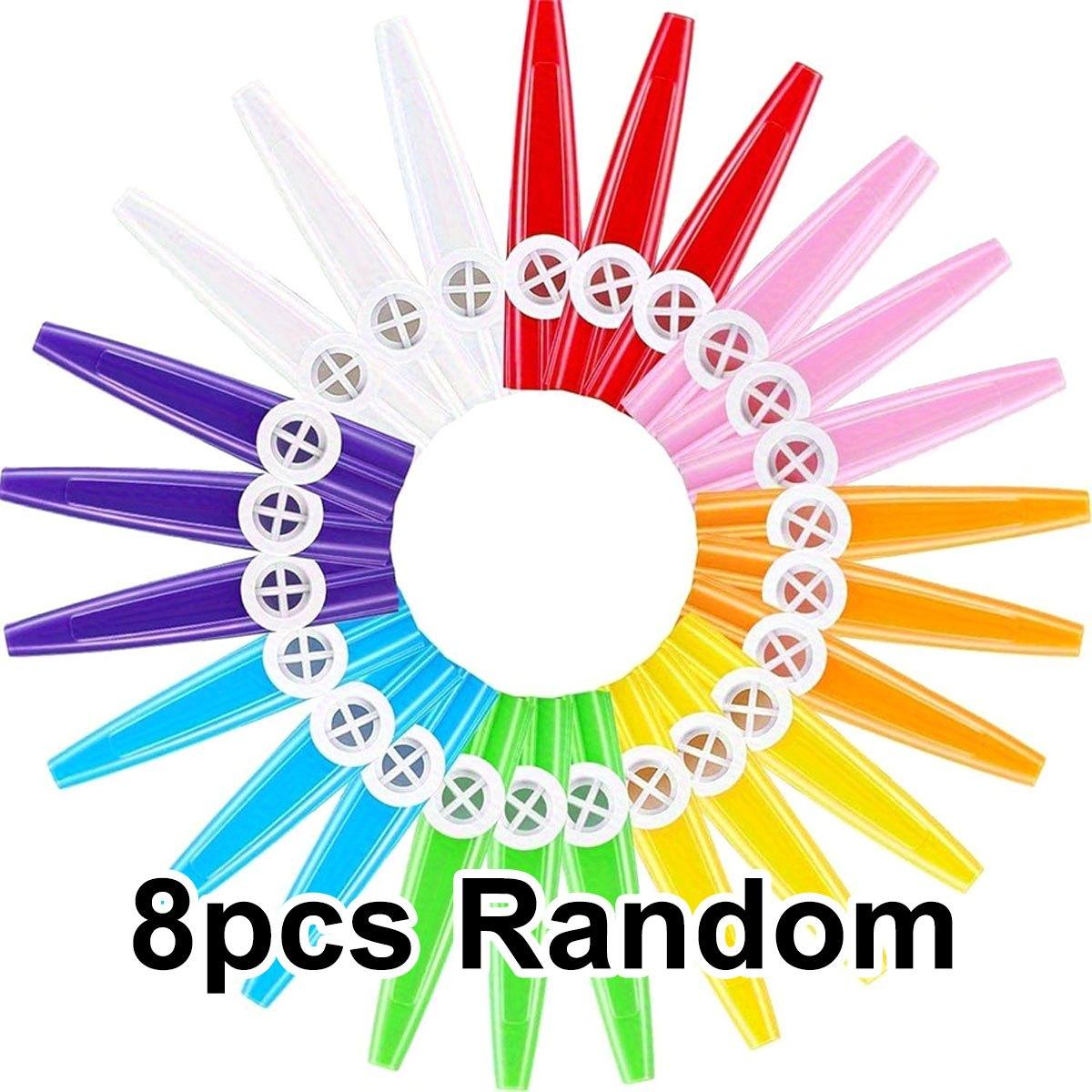 

8Pcs 10cm Plastic Kazoos with Reeds, Durable Assorted Colors Musical Instruments, Bulk Party Favors for Birthday ZSY