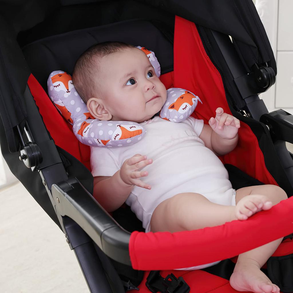 Animal Baby Pillow Stroller Pillow Fluffy Soft Neck Pillow for Child Seat Portable Pillow for Car Driving Sleeping In the Car Sleeping Travel Pillow