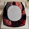 3pcs Fitted Sheet Set Samurai Warrior 3D Printed Red Moon And Shadow Bed Sheet With Pillowcases For Bedroom Decor